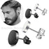 2 Pairs Of 316L Surgical-Steel Black & Silver Flat Round Men Women Stud Earrings